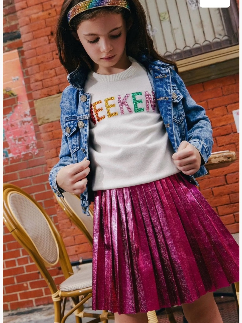 Foil Pleated Skirt